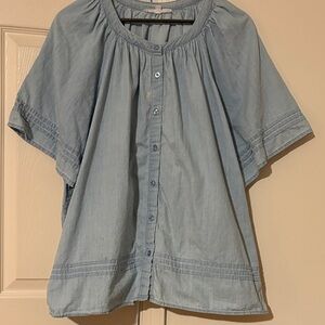 Light Blue Button-Up Blouse